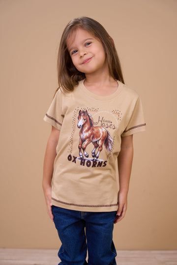 Translation missing: en.T-shirt Infantil Feminina Little Cowgirls Nude Ox Horns Ref 5366