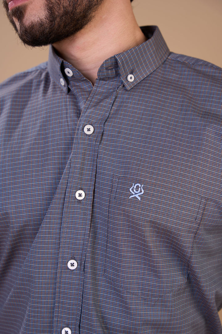 Translation missing: pt-BR.Camisa Masculina MC Xadrez Ox Horns Ref 9033
