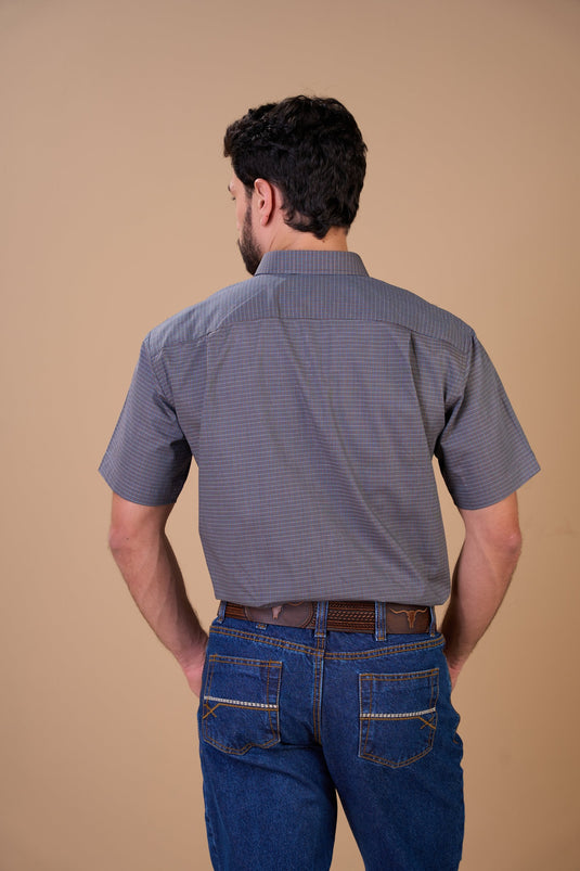 Translation missing: en.Camisa Masculina MC Xadrez Ox Horns Ref 9033