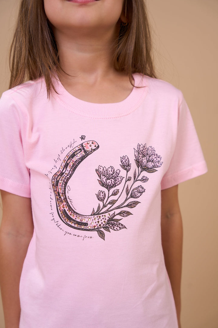 Translation missing: en.T-shirt Infantil Feminina True To Yourself Rosa Ox Horns Ref 5364