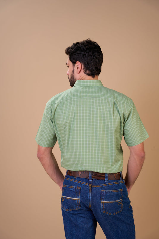Translation missing: en.Camisa Masculina MC Xadrez Ox Horns Ref 9034