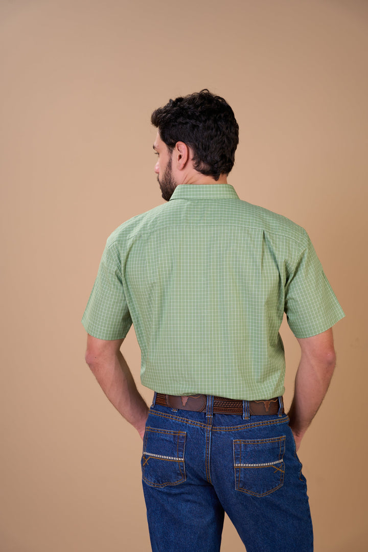 Translation missing: pt-BR.Camisa Masculina MC Xadrez Ox Horns Ref 9034