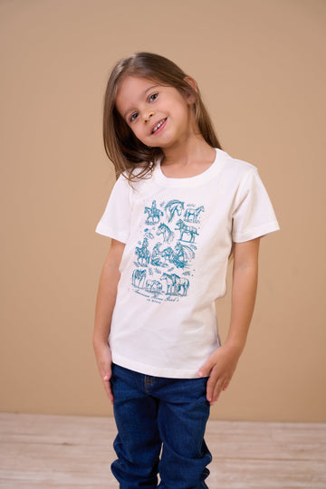 Translation missing: en.T-shirt Infantil Feminina American Horse Girls Off White Ox Horns Ref 5363