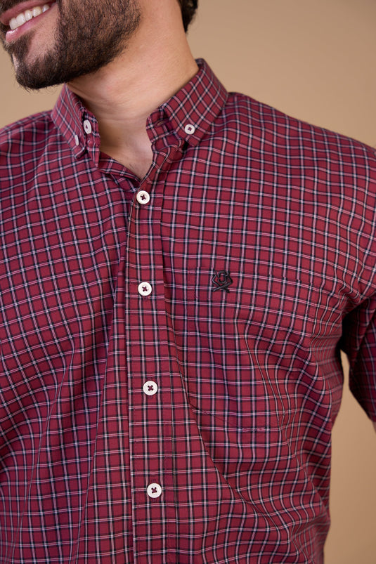 Translation missing: en.Camisa Masculina MC Xadrez Ox Horns Ref 9037