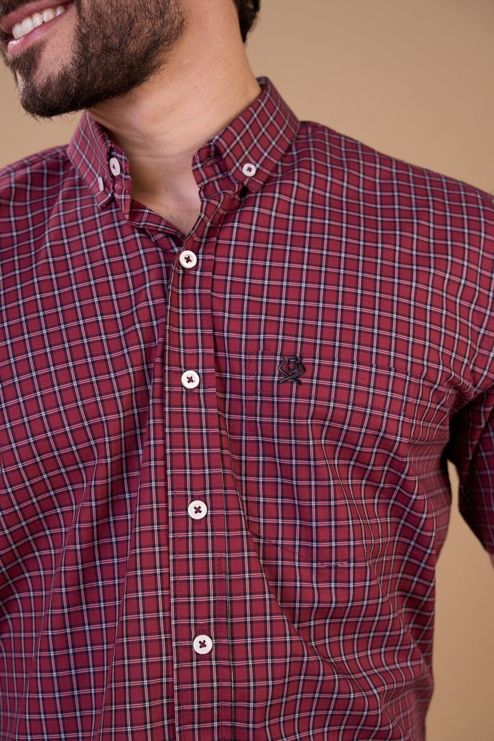 Translation missing: en.Camisa Masculina MC Xadrez Ox Horns Ref 9037