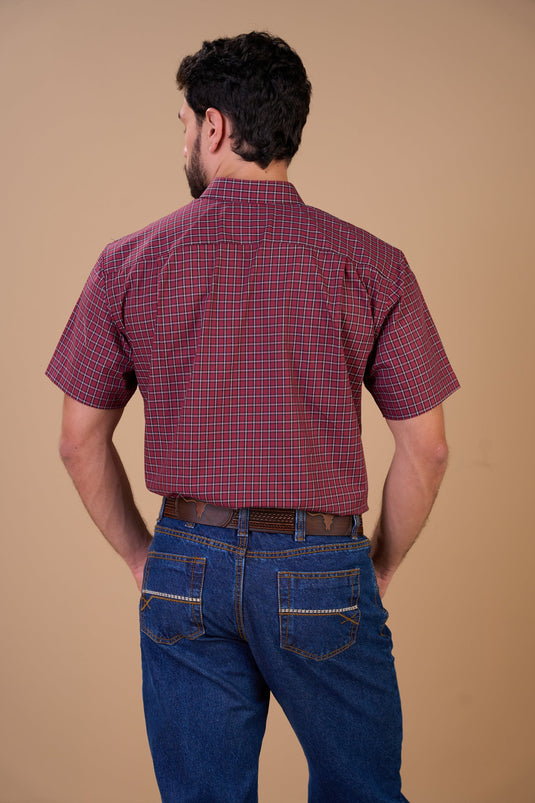 Translation missing: en.Camisa Masculina MC Xadrez Ox Horns Ref 9037
