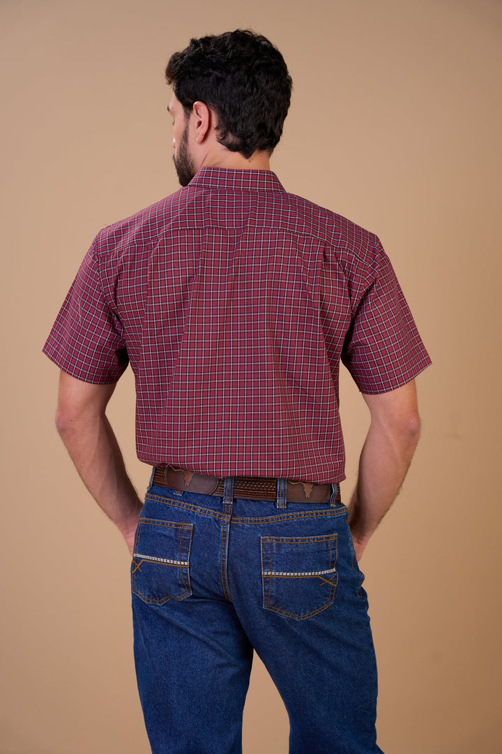Translation missing: en.Camisa Masculina MC Xadrez Ox Horns Ref 9037