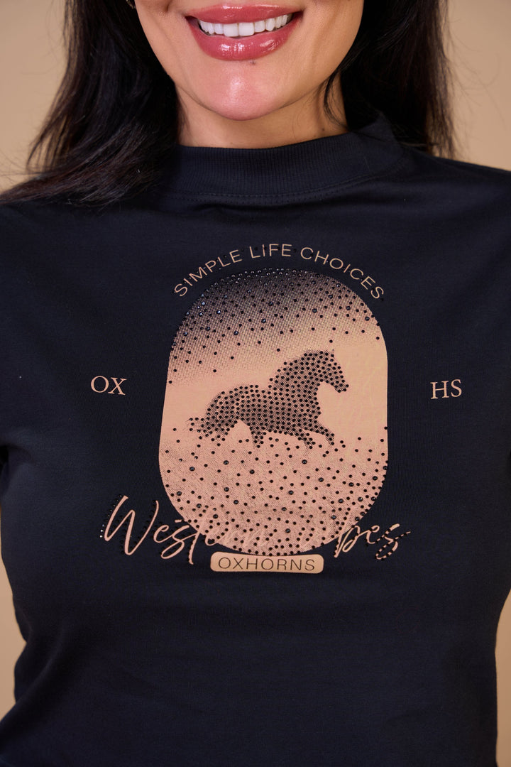 Translation missing: en.Cropped Western Vibes Preto Ox Horns Ref 6570