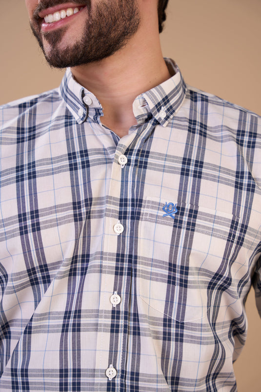 Translation missing: en.Camisa Masculina MC Xadrez Ox Horns Ref 9039