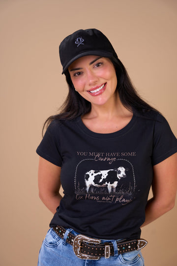 Translation missing: en.T-shirt Feminina Cow Preto Ox Horns Ref 6593