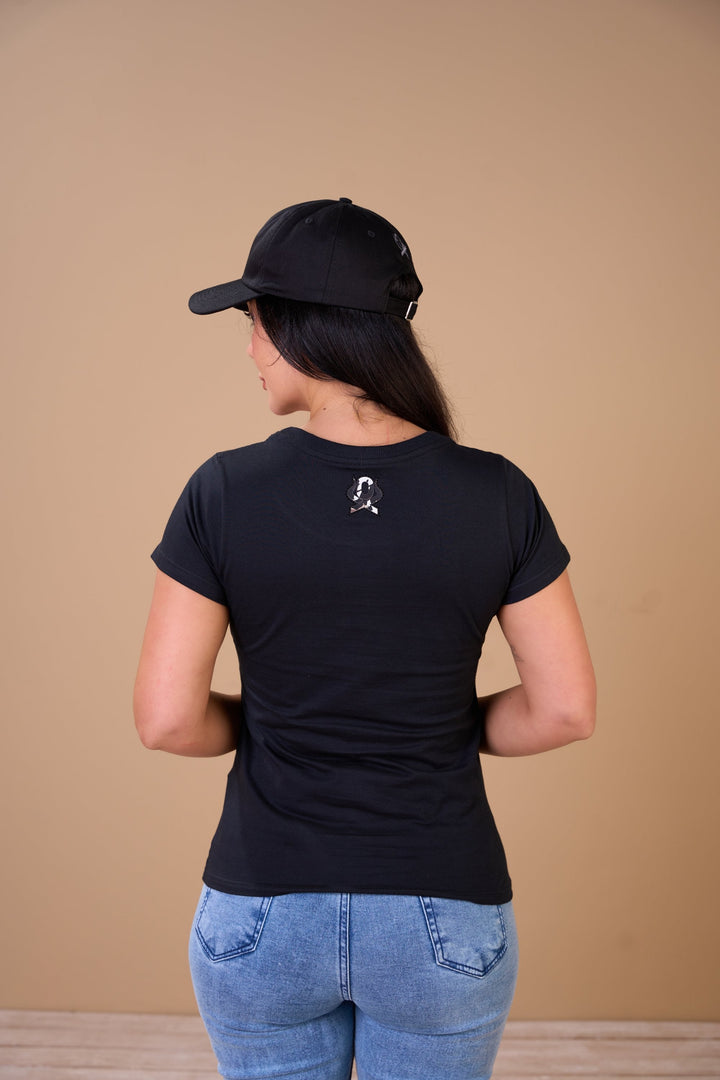 Translation missing: en.T-shirt Feminina Cow Preto Ox Horns Ref 6593