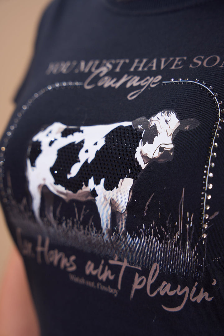Translation missing: en.T-shirt Feminina Cow Preto Ox Horns Ref 6593