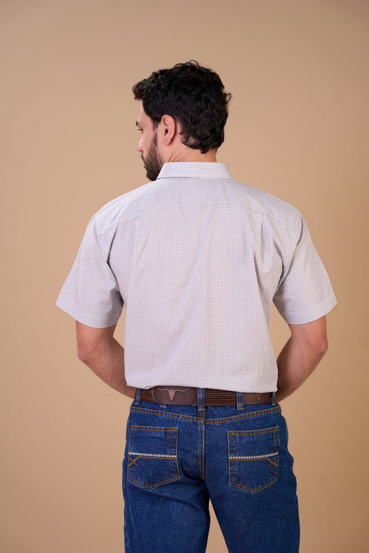 Translation missing: en.Camisa Masculina MC Xadrez Ox Horns Ref 9035