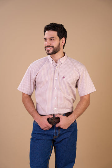 Translation missing: en.Camisa Masculina MC Xadrez Ox Horns Ref 9040