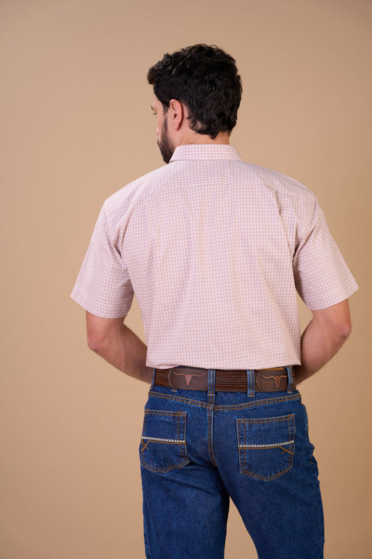 Translation missing: en.Camisa Masculina MC Xadrez Ox Horns Ref 9040
