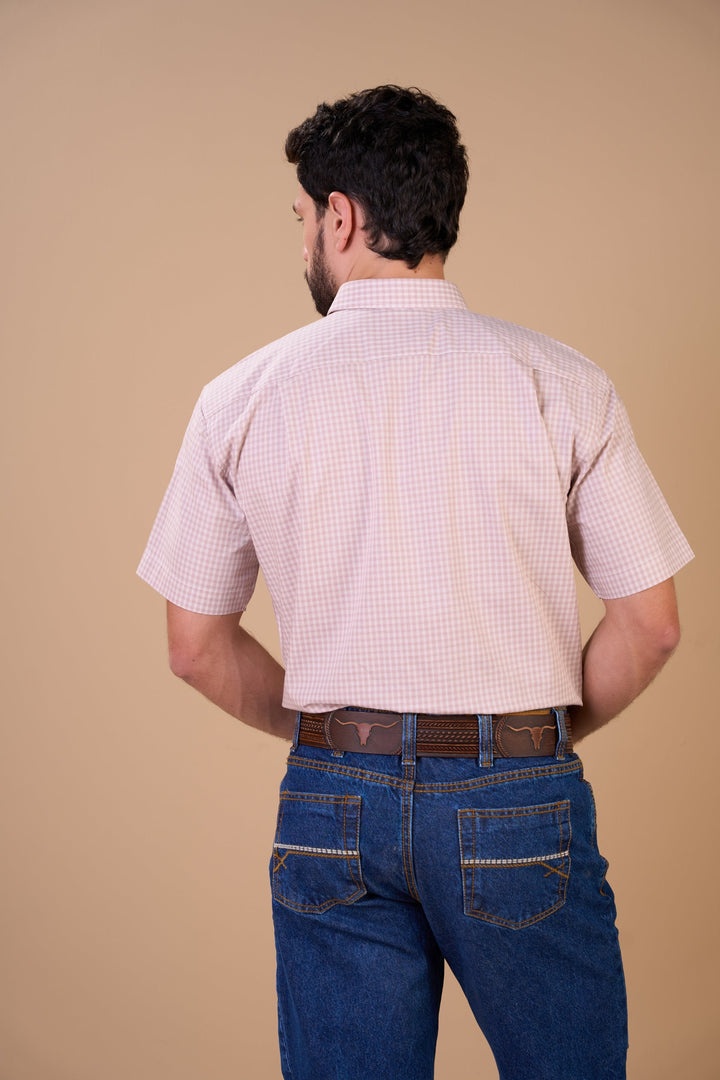 Translation missing: en.Camisa Masculina MC Xadrez Ox Horns Ref 9040