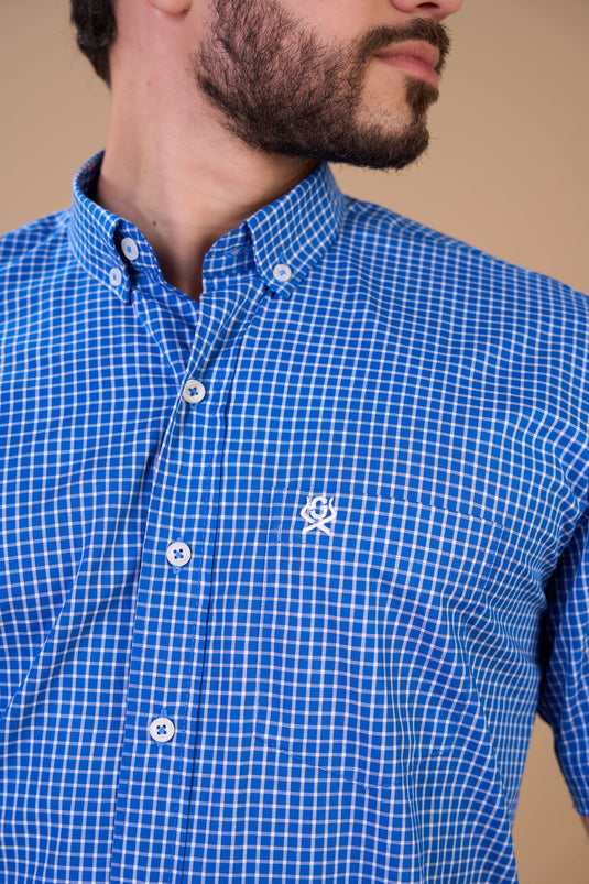 Translation missing: en.Camisa Masculina MC Xadrez Ox Horns Ref 9036
