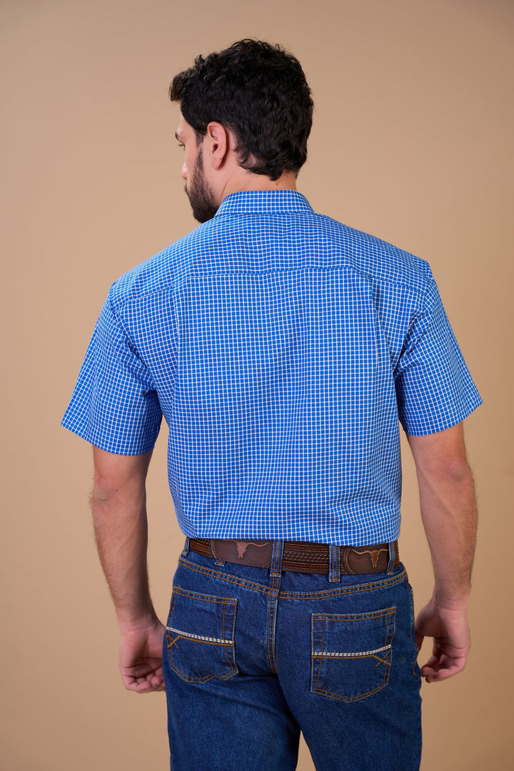 Translation missing: en.Camisa Masculina MC Xadrez Ox Horns Ref 9036