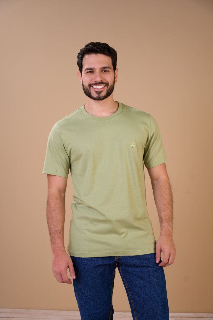 Translation missing: en.Camiseta Basic Masculina Oliva Ox Horns Ref 8046