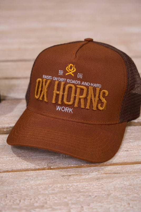 Translation missing: en.BONÉ TRUCKER DIRT ROADS OX HORNS Ref 8601