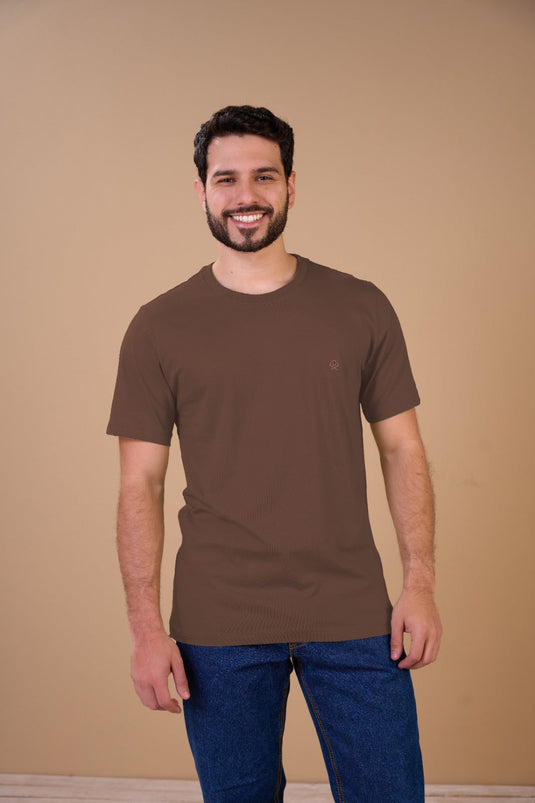 Translation missing: en.Camiseta Basic Masculina Marrom Ox Horns Ref 8044