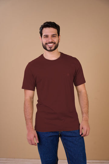 Translation missing: en.Camiseta Basic Masculina Vinho Ox Horns Ref 8008