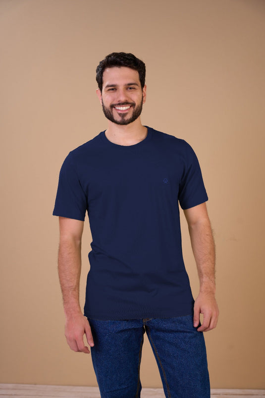Translation missing: en.Camiseta Basic Masculina Marinho Ox Horns Ref 8007