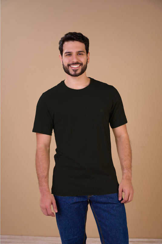 Translation missing: en.Camiseta Basic Masculina Preto Ox Horns Ref 8001