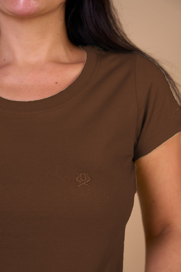 Translation missing: en.T-shirt Feminina Marrom OX Horns Ref 8048