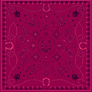 Translation missing: en.LENÇO 70X70 WESTERN CHARMS BURGUNDY OX HORNS Ref 2802