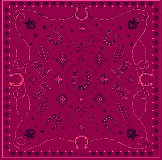 Translation missing: en.LENÇO 70X70 WESTERN CHARMS BURGUNDY OX HORNS Ref 2802