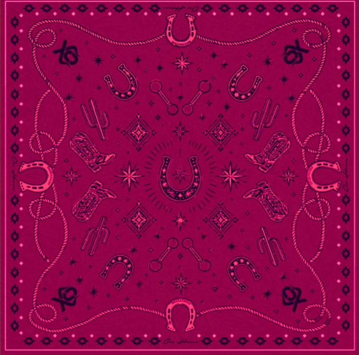 Translation missing: en.LENÇO 70X70 WESTERN CHARMS BURGUNDY OX HORNS Ref 2802