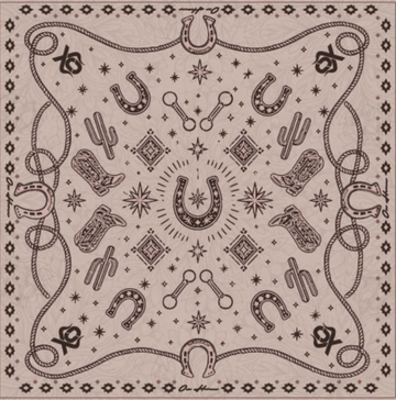 Translation missing: en.LENÇO 70X70 WESTERN CHARMS NUDE  OX HORNS Ref 2804